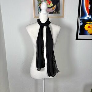 Y2k Black Sheer Mesh Scarf